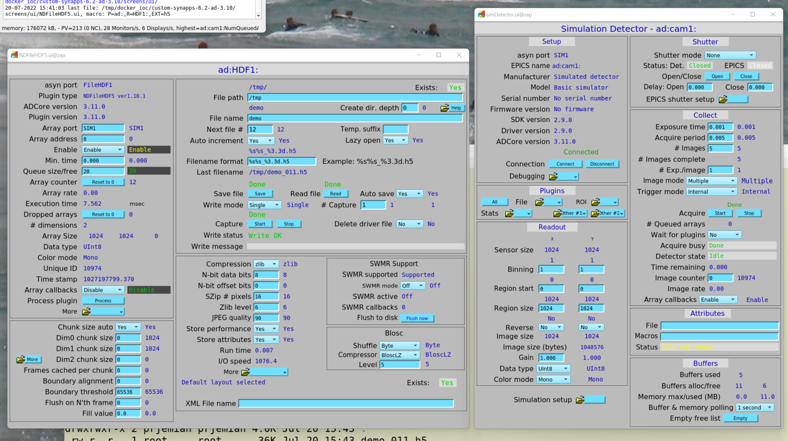 Area Detector configuration for writing HDF5 files in Single mode