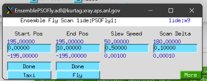 taxi/fly control screen