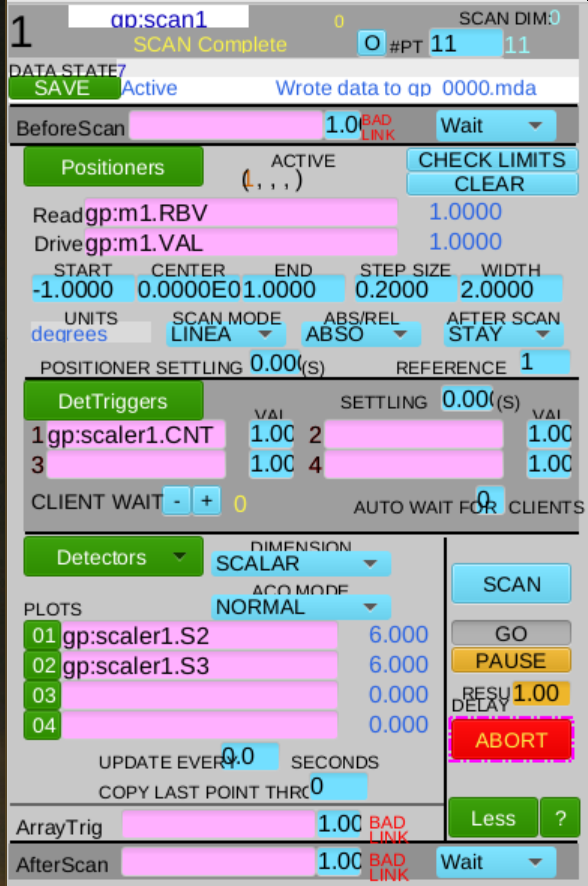 sscan scaler and motor