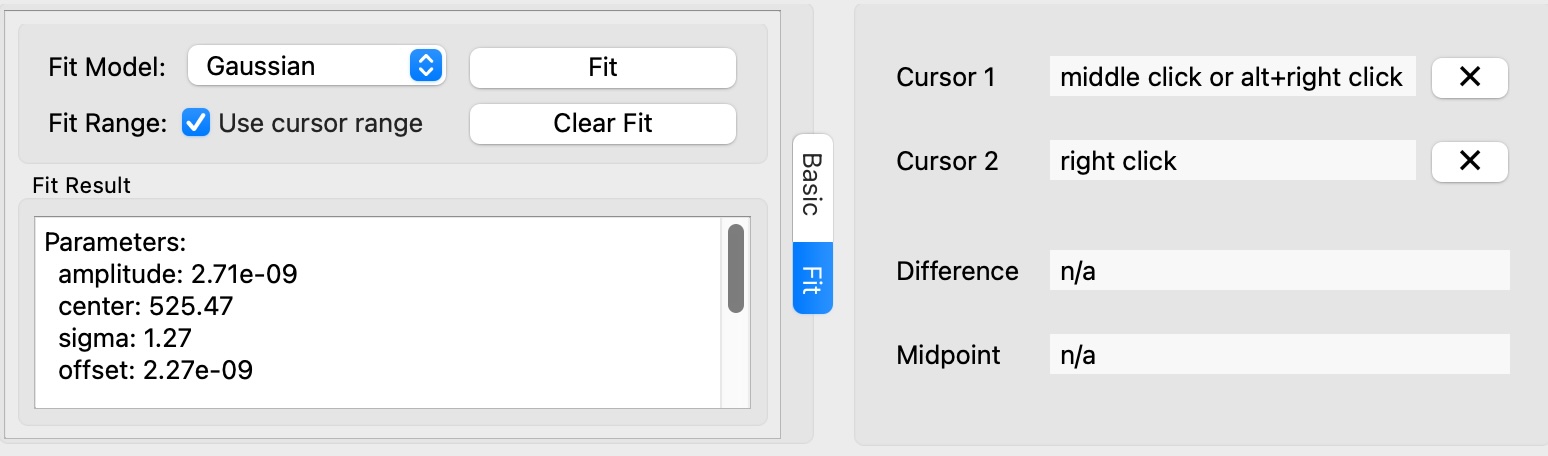 Fit tab interface